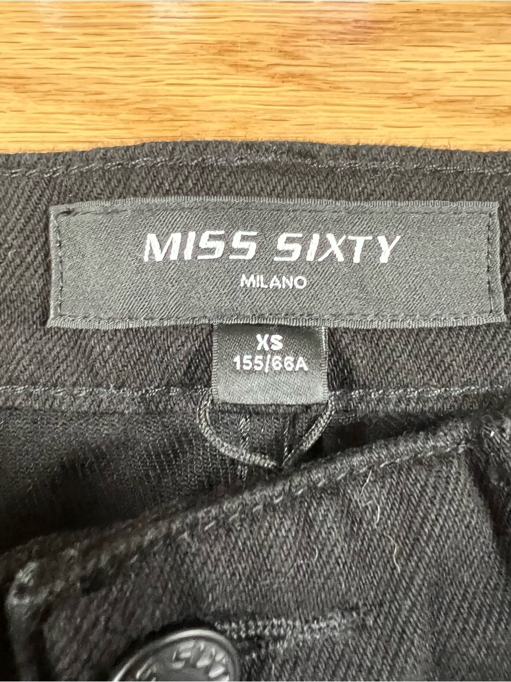 NWT MISS SIXTY Black Flared Cargo Denim Jeans with Zipper Pockets in Size XS - Picture 10 of 16